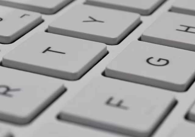 Keys on a keyboard